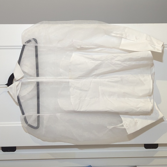 Women’s Venus White Seamless Flannel shirt Sheer long sleeve Strass bustier - Picture 3 of 5